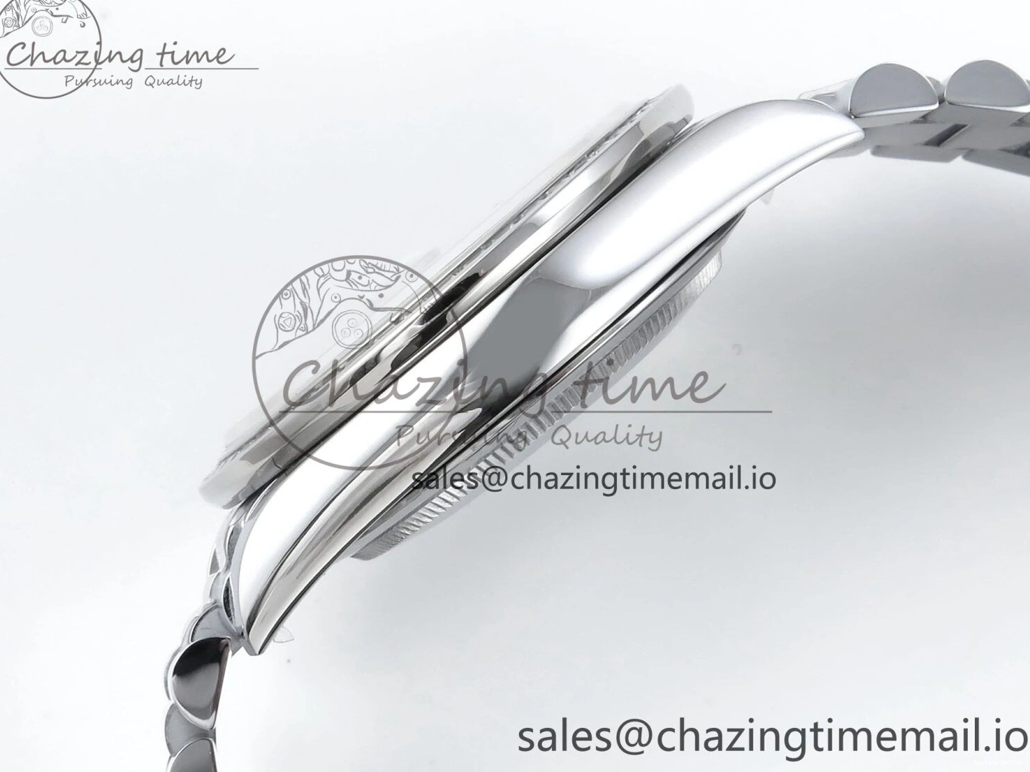 1221 Soft DayDate 40 SS QF 1:1 Best Edition Black Crystal Dial Diamonds Bezel on President Bracelet A2836 V5 (Gain Weight) 477